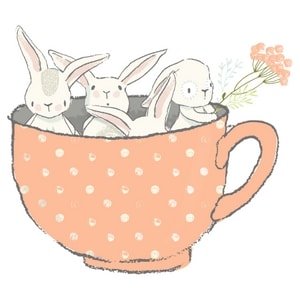 Twins & More Bunnies in Cup