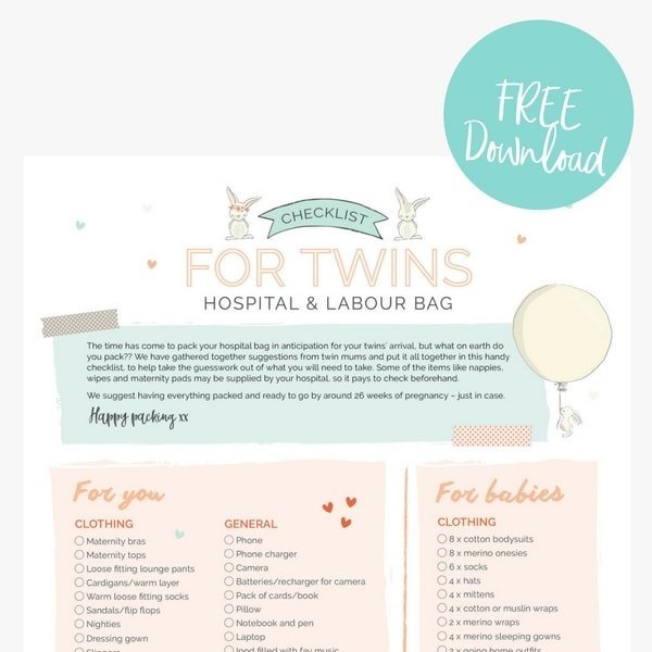 Twin Hospital Bag Checklist - Twin Winning